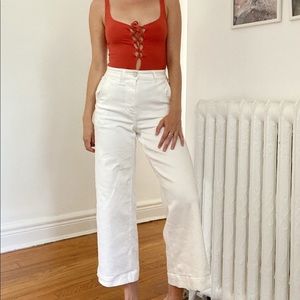 Everlane wide leg crop bone